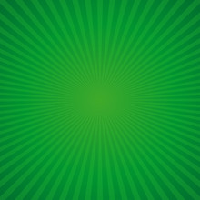 Green Retro Sunburst Background. Vintage Green Rays Sunburst Style Abstract Background. Vector Rays Background. Green Background Texture With Sunburst. Retro Green Background For St. Patrick's Day