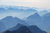 Fototapeta Fototapety góry  - Blue mountain ranges silhouette