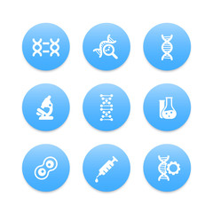 Poster - genetics icons set