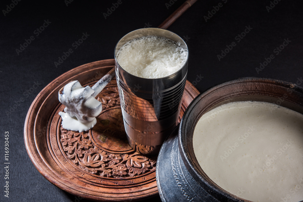 Lessi Food Indian sweet Lassi made up of milk, curd, sugar and salt mixed with ice ...