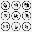 © vladis_studio - 9 images of unique abstract forms. Black and white set vector ic