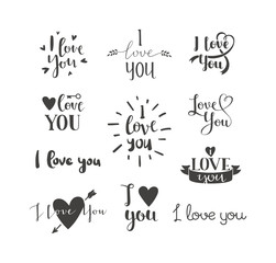 Sticker - I love You vector text