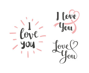 Sticker - I love You vector text