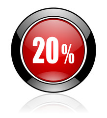 Poster - Modern design red and black circle vector sale icon. Round web promotion button. 