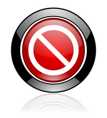 Aufkleber - Modern design red and black round access denied vector icon