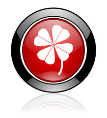 Aufkleber - Modern design red and black round four-leaf clover vector icon