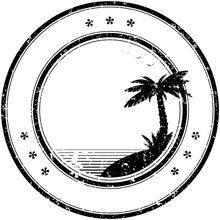 Rubber Vector Stamp With Tropical Palm Tree