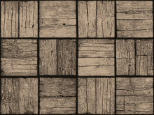 Seamless Tile With A Digital Representation Of Weathered Parquet