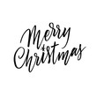 © vera_holera - Merry Christmas lettering design. Seasonal greeting card template. A calligraphic hand written inscription