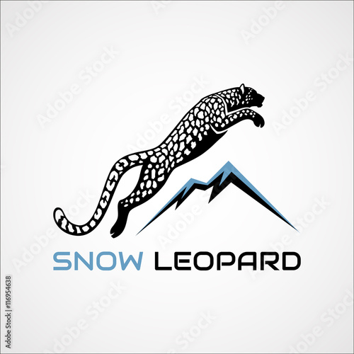 Snow Leopard vector illustration logo, sign, emblem on vector