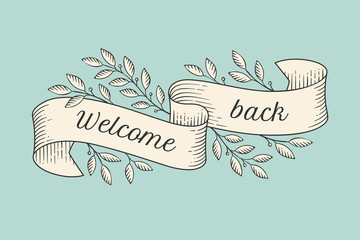 Wall Mural - greeting card with inscription welcome back