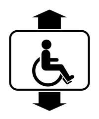 Poster - Personne handicapée dans un ascenseur