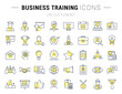 Set Vector Flat Line Icons Business Training
