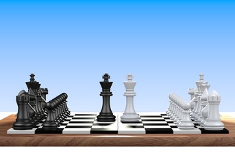 Poster - chess game 3D rendering