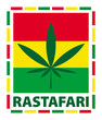 Marijuana leaf in rastafari colours, vector illustration