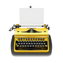 Yellow Typewriter Vector - Desk Piano, Writing Machine