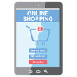 Mobile tablet with dashboard. Online Shopping interface