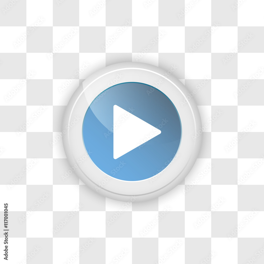 Web button play on a transparent background. Stock Vector | Adobe Stock
