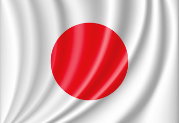 waving flag of japan