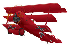 WWI Triplane Warbird Vector Illustration