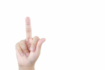 Set gestures of a human hand on a Isolated white background