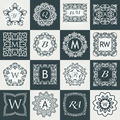 Wall Mural - Set Luxury Logos template flourishes calligraphic elegant ornament monogram .