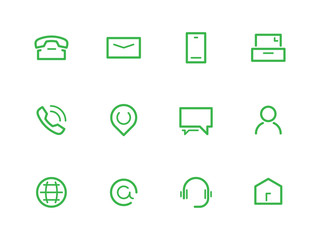 Leinwandbilder - Sleek minimalistic contact icons set