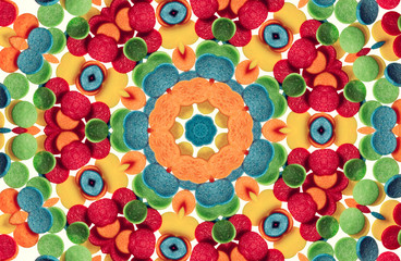 Poster - Unique kaleidoscope design from sugar confetti