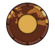 Grunge Circle Badge Old Rusty Iron Weel