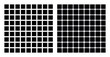 Hermann grid and scintillating grid illusion. In the left figure grey blobs perceived at the intersections. In the right figure dark dots seem to appear and disappear rapidly, hence scintillating.