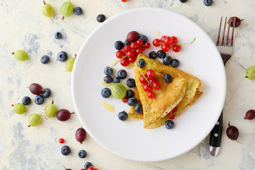 Wall Mural - summer crepe on white plate