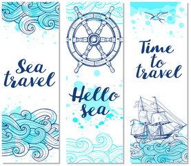 Poster - Blue vertical marine banners