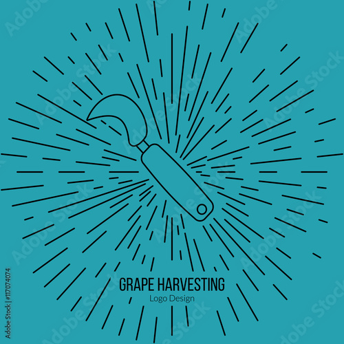 Fotografía Winemaking, wine tasting logotype design concept