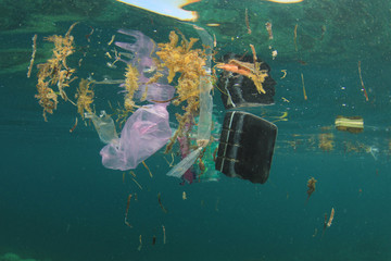 Canvas Print - Plastic pollution in ocean