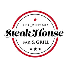 Sticker - Steakhouse stamp logo - grill and bar