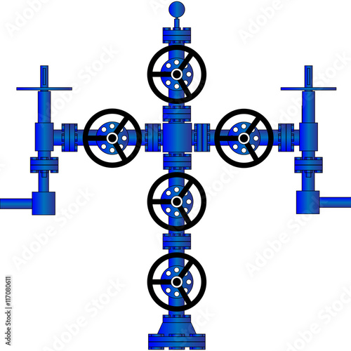 Christmas Tree Oil Well (Xmas) One of Wellhead Equipment Stock Photo