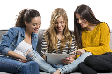 Wall Mural - Teenage girls at home