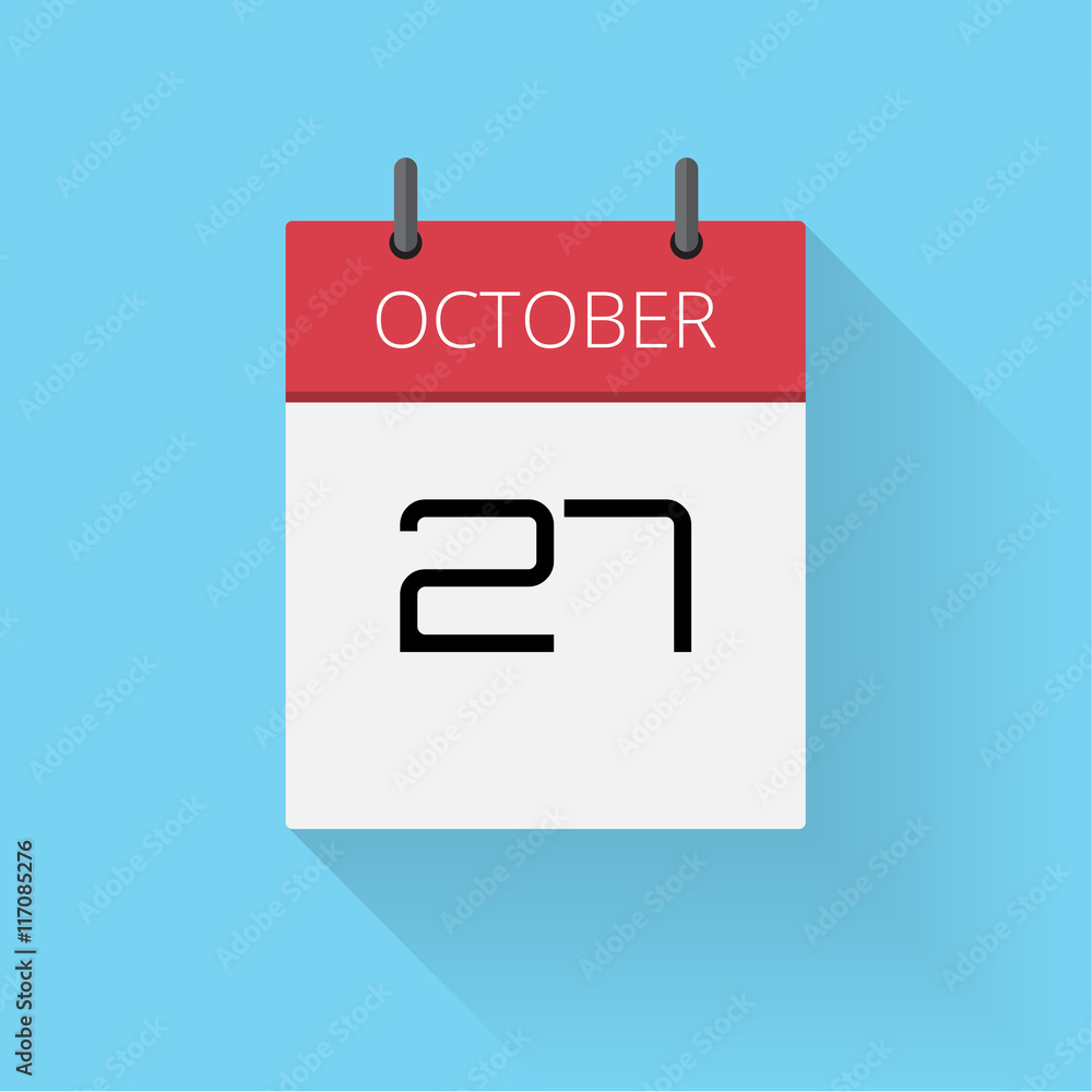 October 27, Daily calendar icon, Date and time, day, month, Holiday ...