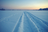 Fototapeta Dziecięca - Winter frozen lake