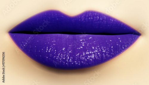 Bouche Lèvres Rouge à Lèvres Bleu Buy This Stock