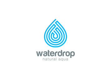 Canvas Print - Water drop Logo Infinity design vector Droplet aqua oil icon