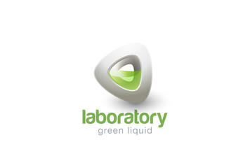 Sticker - Liquid Logo 3D Triangle vector. Laboratory technology web icon