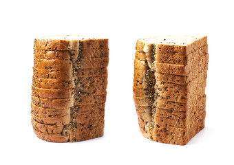 Wall Mural - Pile of the white bread's slices isolated