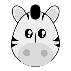 Wall Mural - flat design cute zebra cartoon icon vector illustration