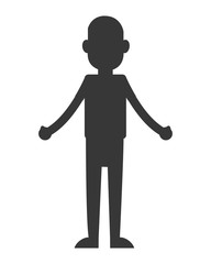 flat design man standing silhouette icon vector illustration