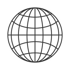 flat design earth globe diagram icon vector illustration
