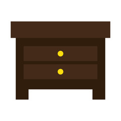 Poster - flat design single nightstand icon vector illustration