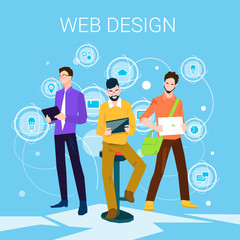 Wall Mural - web designer business people team working