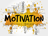 MOTIVATION word cloud collage, health concept background