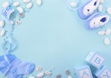 Blue Baby Shower Nursery Background